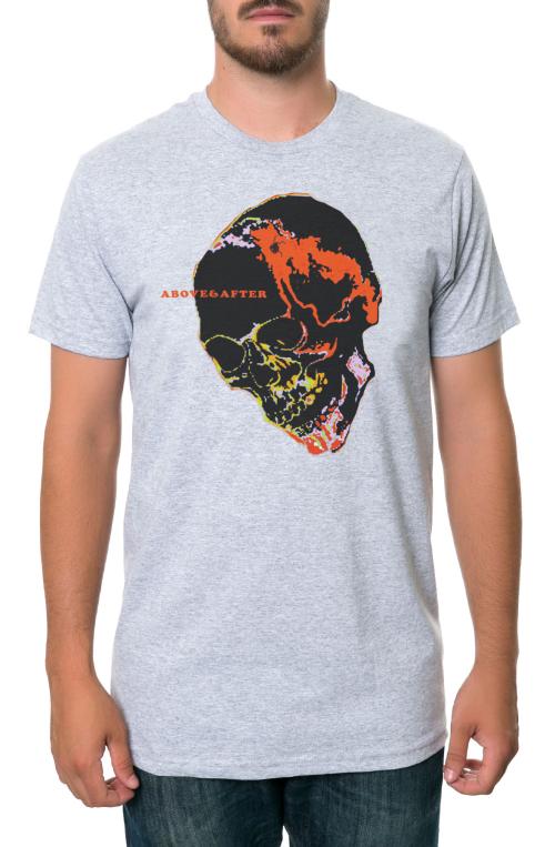 The Label Skull Tee in Heather Grey