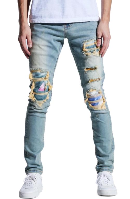 Topaz Shredded Rip And Repair Jeans