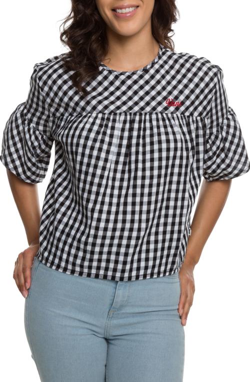 Gingham Top in Black