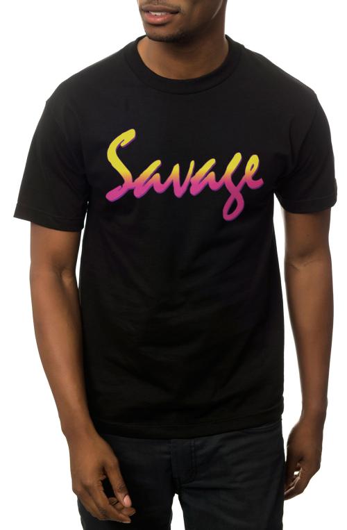 The Savage Script Tee in Black