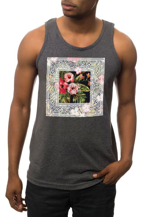 The Paisley Floral Tank Top in Charcoal