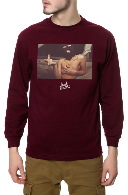 The Heist Long Sleeve Tee in Burgundy
