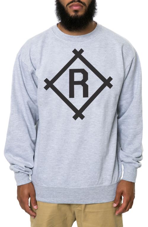 The Crooklyn R Crewneck Sweatshirt in Heather Grey