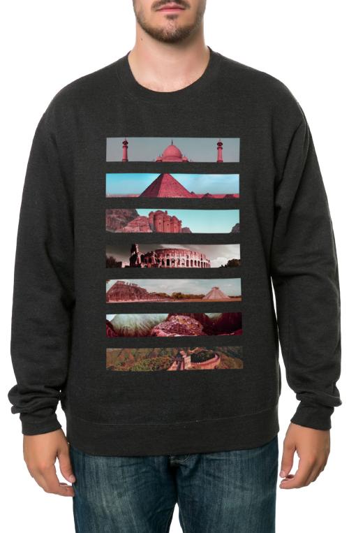 The 7 Wonders Crewneck Sweatshirt in Charcoal