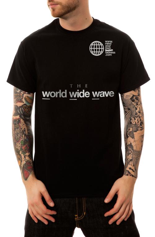 The World Wide Wave Tee in Black