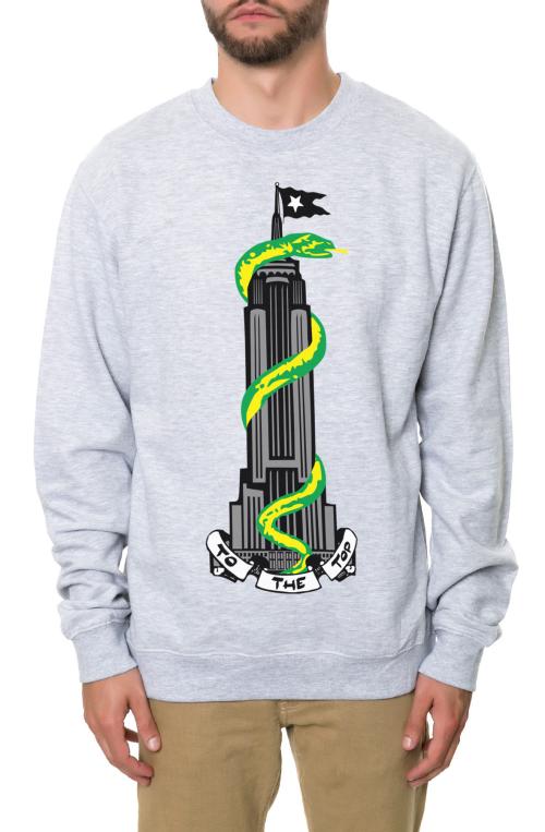 The Empire Snake Crewneck Sweatshirt in Heather Grey