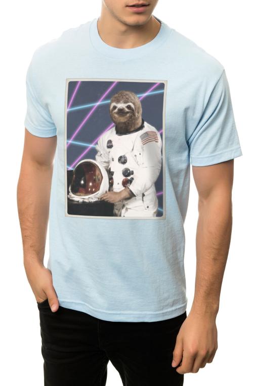 The Astro Sloth Tee in Powder Blue