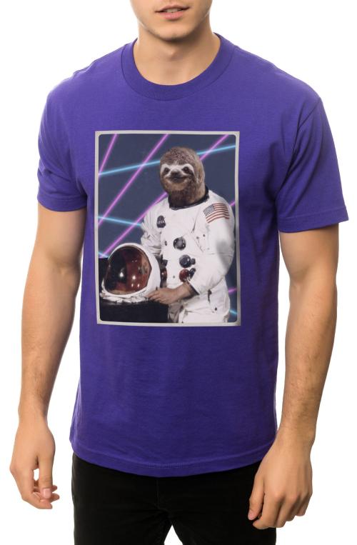 The Astro Sloth Tee in Purple
