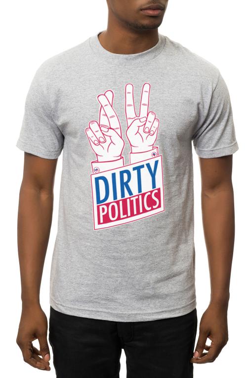 The Dirty Politics Tee in Heather Grey
