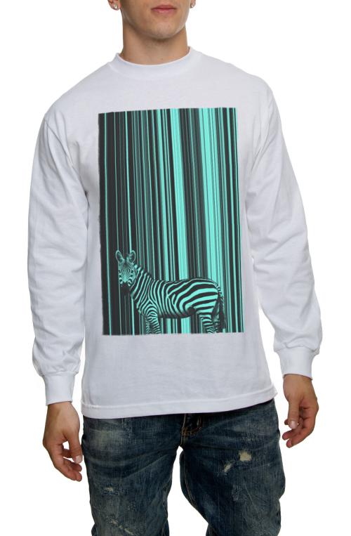 The Zebra Stripes Long Sleeve Tee in White