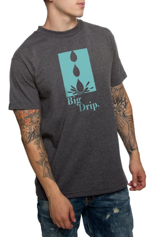 The Big Drip Tee in Charcoal Heather