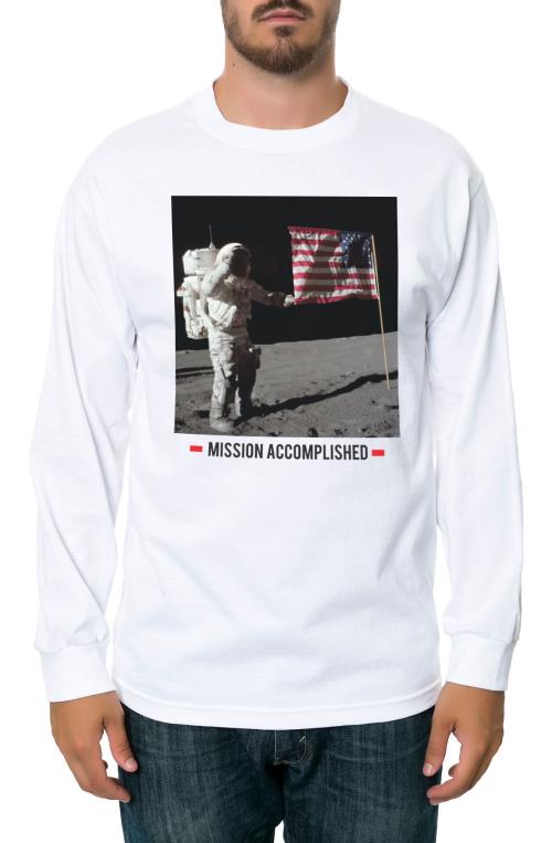 The Mission Accomplished Long Sleeve Tee in White