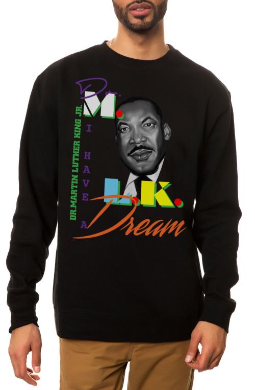 The MLK Dream Crewneck Sweatshirt in Black