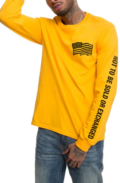 The Not to Be Exchanged Long Sleeve Tee in Gold