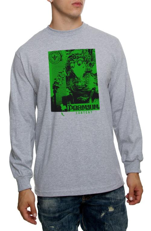 The Garuda Long Sleeve Tee in Heather Grey