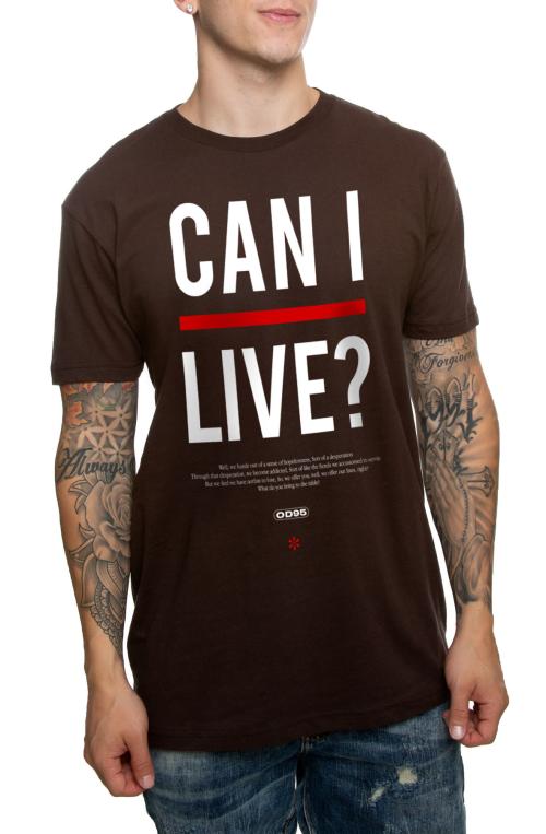 The Can I Live Tee in Dark Chocolate