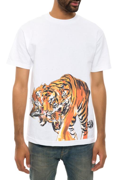 The Cubist Tiger Tee in White
