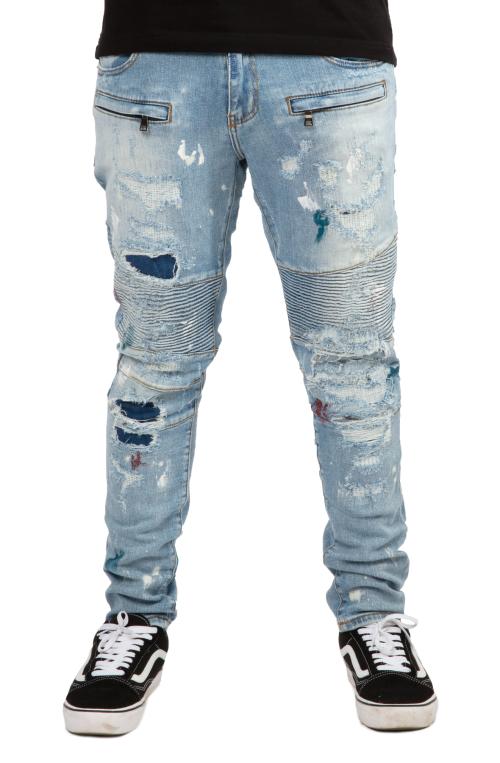 Anderson Biker Denim in Vintage Blue