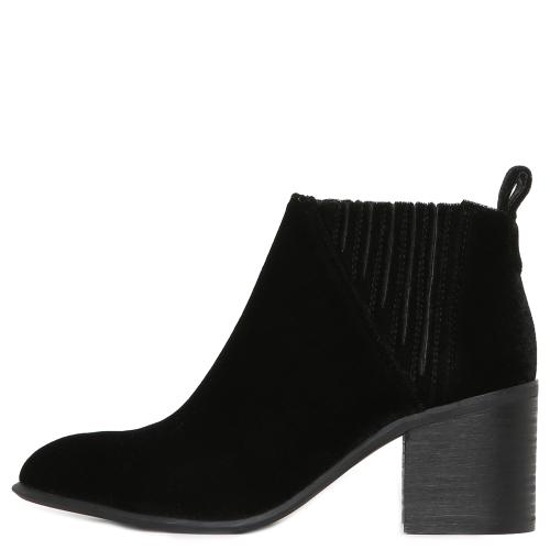 Viggo Black Suede Heeled Booties
