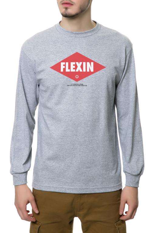 The Flexin Long Sleeve Tee in Heather Grey