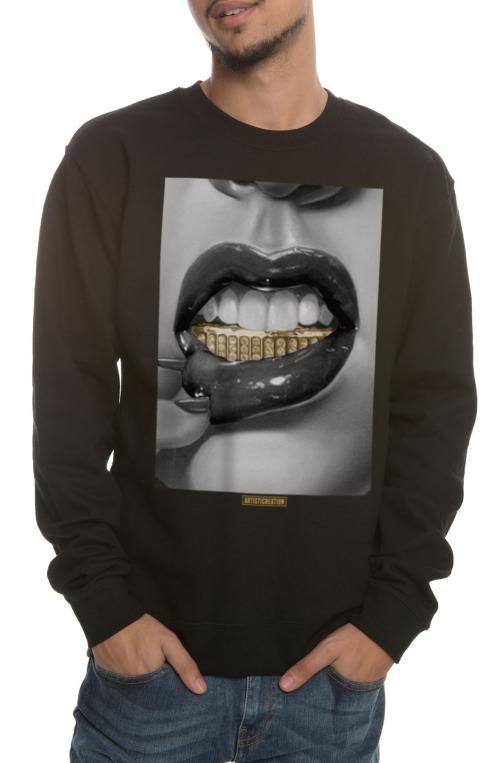 The Ice Grillz Gold Crewneck Sweatshirt in Black