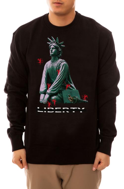 The No Liberty Crewneck Sweatshirt in Black