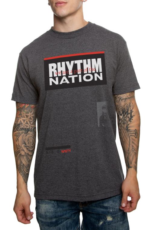 The Nation 1814 Tee in Charcoal Heather