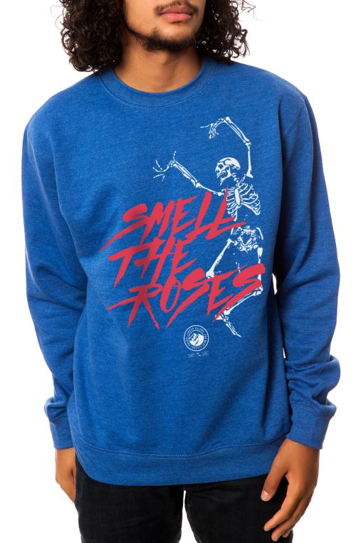 The Smell the Roses Crewneck Sweatshirt in Royal Blue