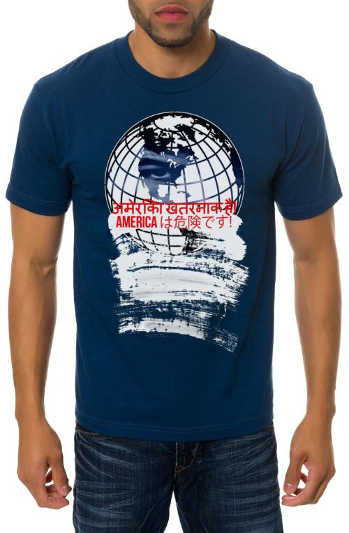 The America is Dangerous Tee in Harbor Blue