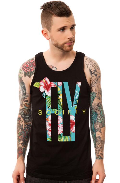 The LA Tropics Tank Top in Black