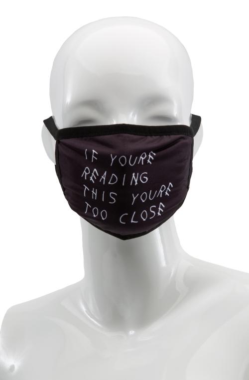 Too Close Face Mask in Black