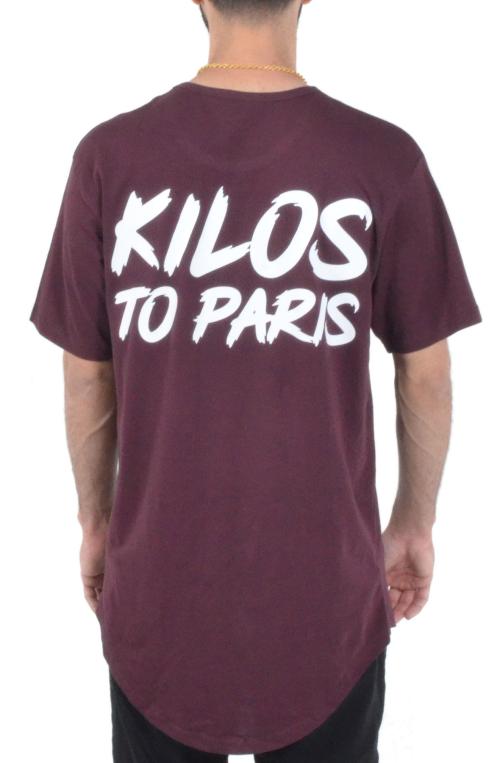 Elongated Kilos To Paris Tee in Burgundy