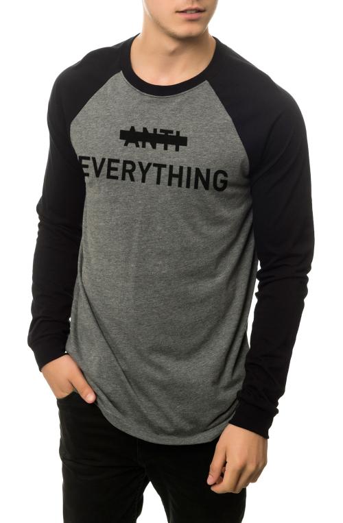 The Anti Everything Raglan in Heather Grey and Black