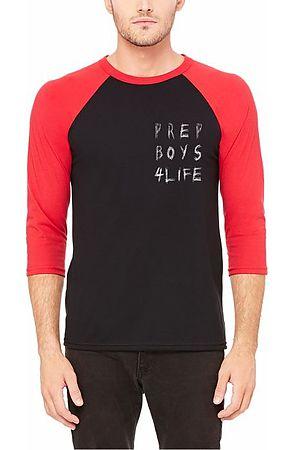 The Prep Coterie Prep Boys 4 Life Raglan T Shirt in Black and Red