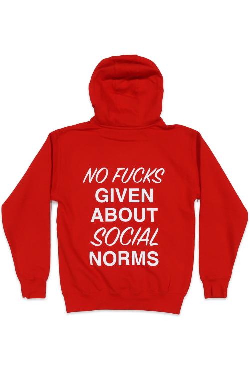 Fuck Social Norms Hoodie in Red and White
