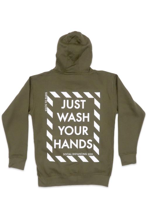 Just Wash Your Hands Hoodie in Olive