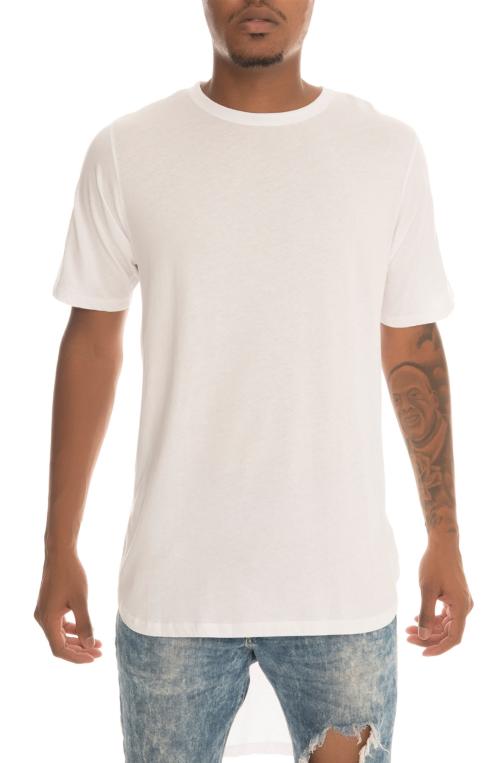 The Super Long Line Tall drop tail Tee in White