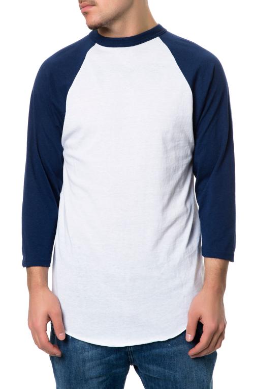 The 420 Basic Raglan in Navy and White