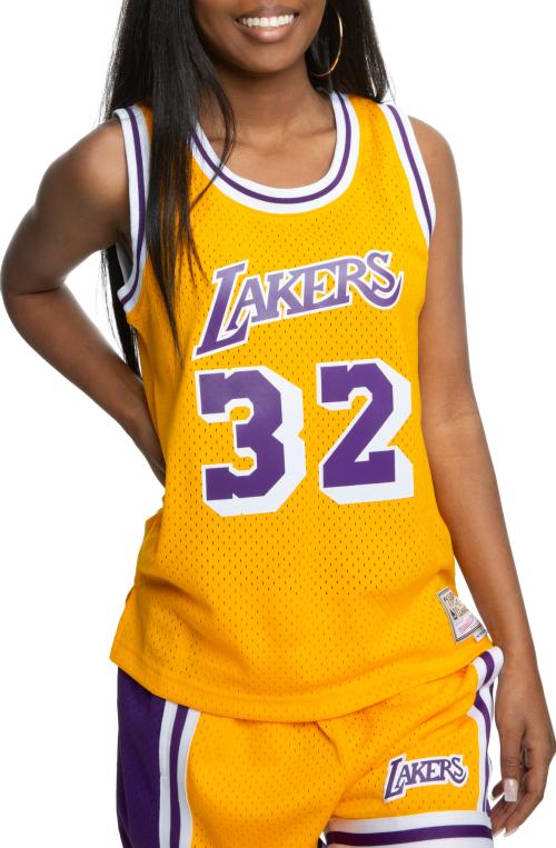 Magic Johnson Los Angeles Lakers 1984-85 Swingman Jersey Light Gold