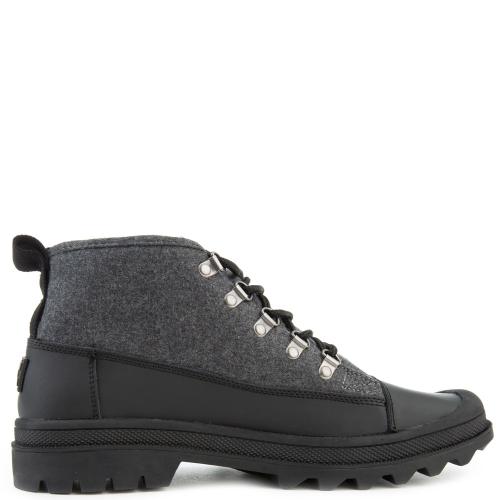 Cordova Boots in Black Wool w/ Leather