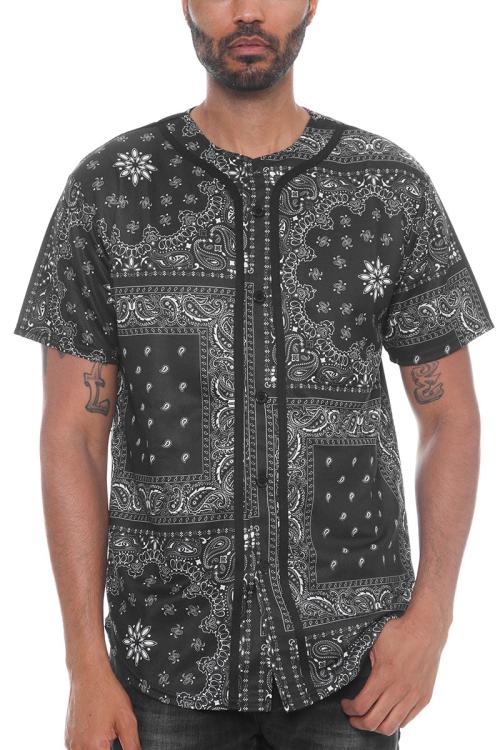 Paisley Print Baseball Jersey