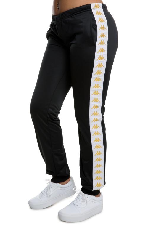 222 Banda Wrastoria Slim Alternating Banda Track Pants in Black