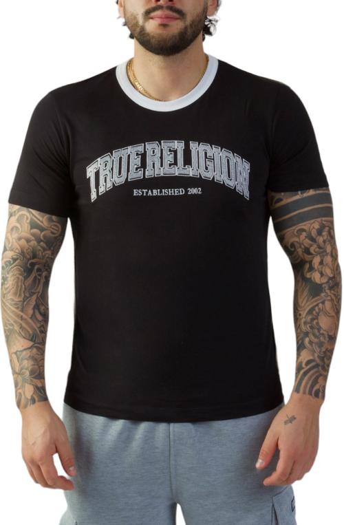 Embroidered True Religion Logo Ringer T-Shirt