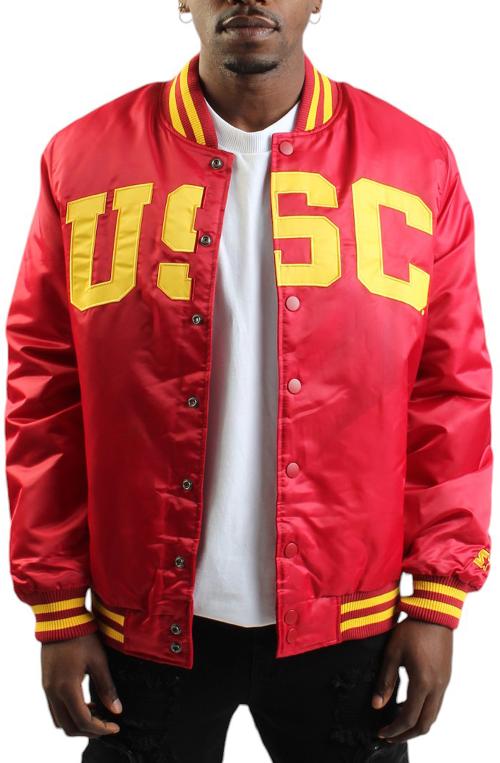 NCAA USC Satin Varsity Jacket