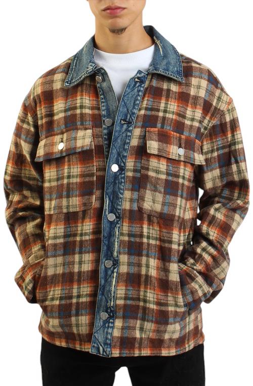 Plaid Denim Combo Shacket