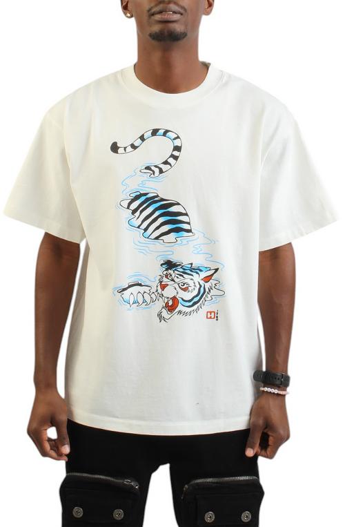 Swimming Tiger T-Shirt White