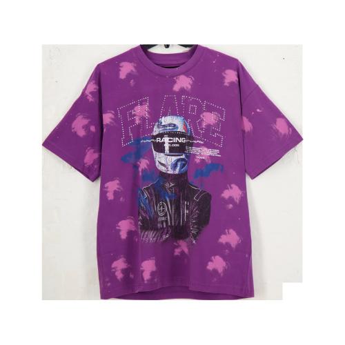 Podium T Shirt Dark Purple Tie Dye