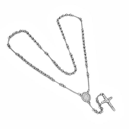 Ladies Stainless Steel Rosary Necklace