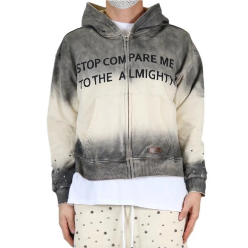 NOEL French Terry Long Sleeve Crop Top Full Zip Hoodie