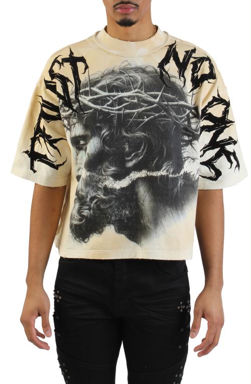Trust No One French Terry Crop T-Shirt